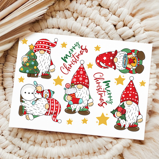 Christmas Gonks - UV DTF A4 Decal Sheet