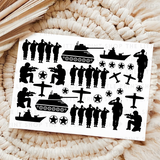 Military - UV DTF A4 Decal Sheet