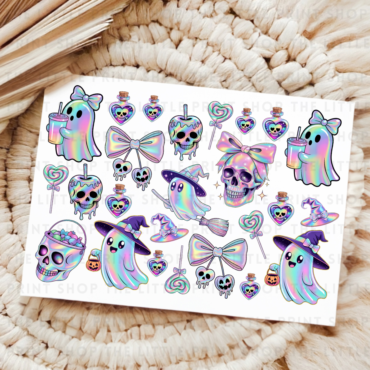 Holographic Inspired Halloween - UV DTF A4 Decal Sheet