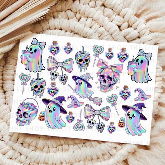 Holographic Inspired Halloween - UV DTF A4 Decal Sheet