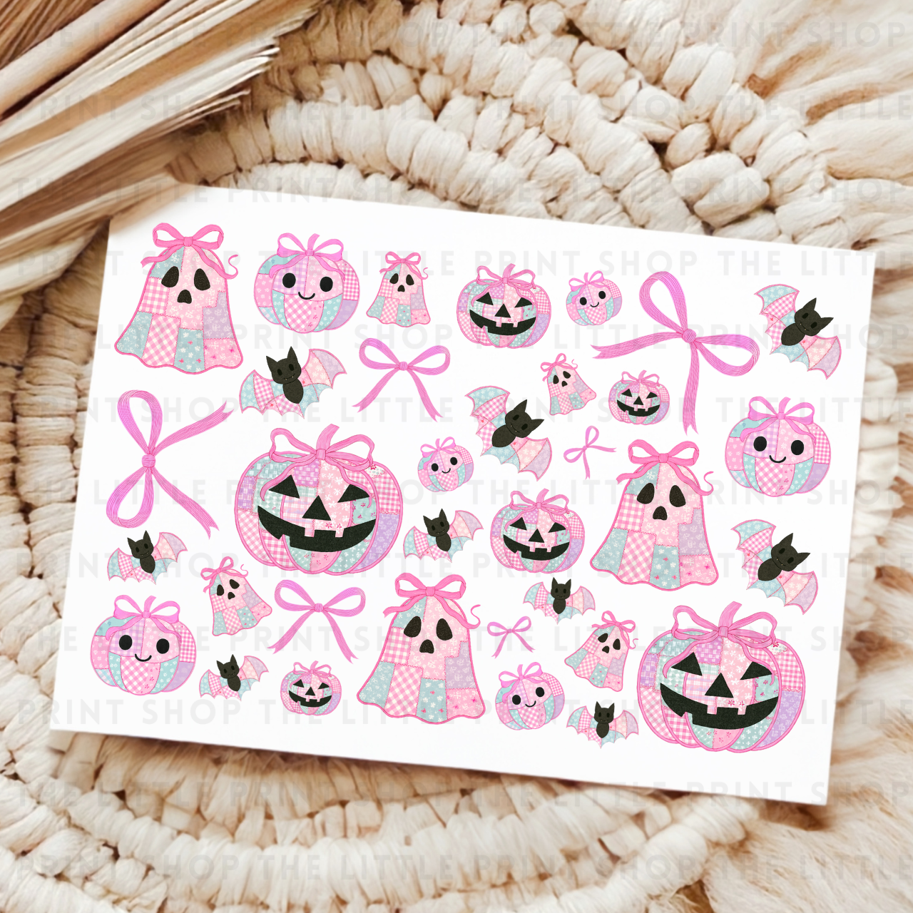 Patchwork Halloween - UV DTF A4 Decal Sheet