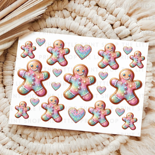 Rainbow Gingerbread - UVDTF A4 Transfer Sheet