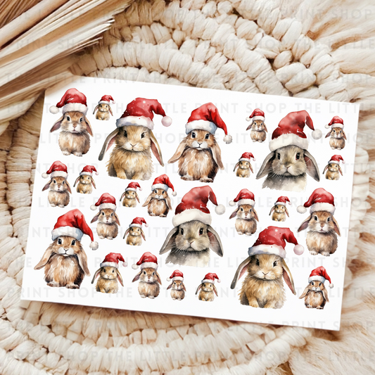 Christmas Rabbits - UVDTF A4 Transfer Sheet