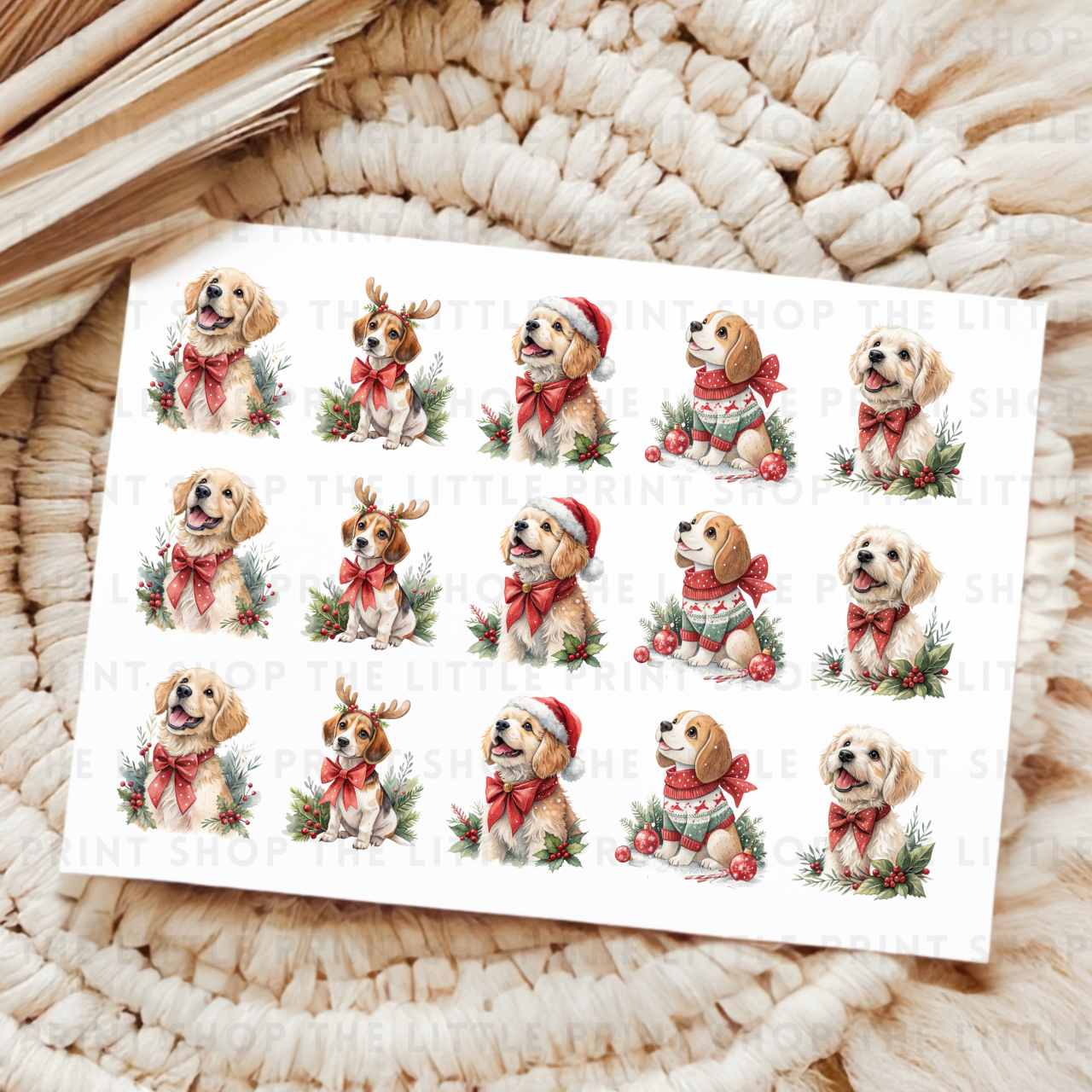 Festive Dogs - UVDTF A4 Transfer Sheet