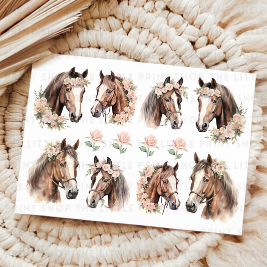 Horses - UV DTF A4 Decal Sheet