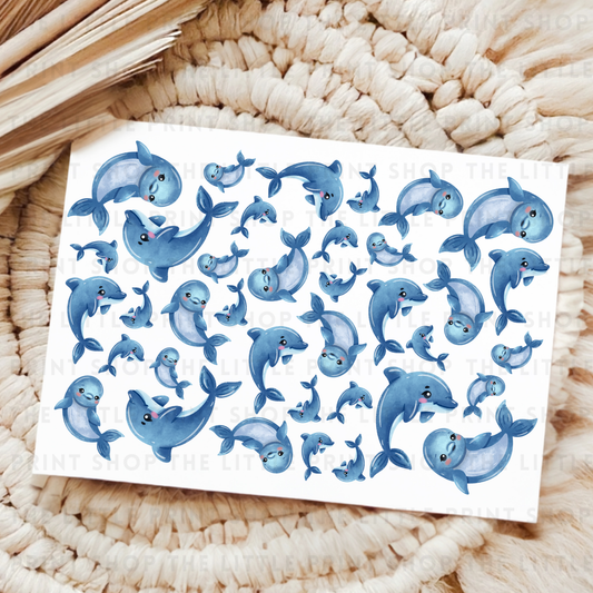 Dolphins - UV DTF A4 Decal Sheet
