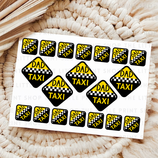 Dad Taxi - UV DTF A4 Decal Sheet