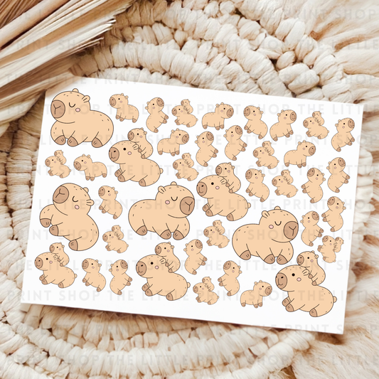 Capybara - UV DTF A4 Decal Sheet