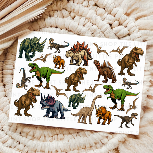 Dinosaurs - UV DTF A4 Decal Sheet