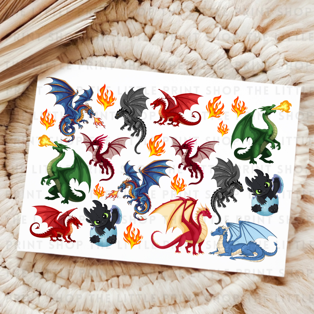 Dragons - UV DTF A4 Decal Sheet