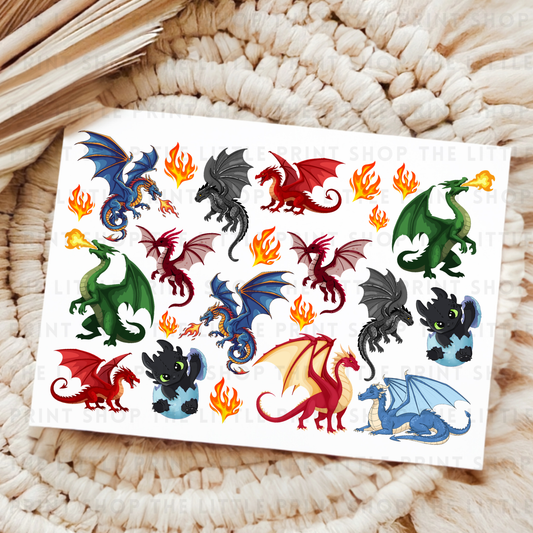 Dragons - UV DTF A4 Decal Sheet