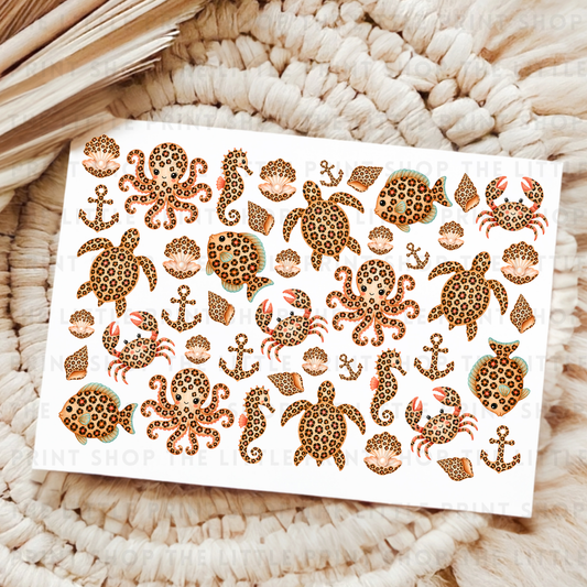 Leopard Shells - UV DTF A4 Decal Sheet