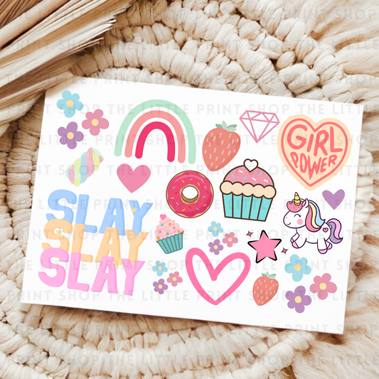 Slay - UV DTF A4 Decal Sheet