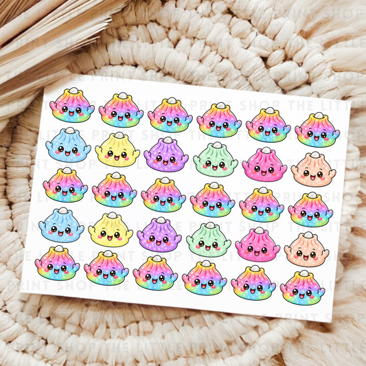 Shimmer Dumplings - UV DTF A4 Decal Sheet