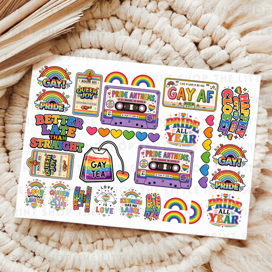Gay AF - UV DTF A4 Decal Sheet