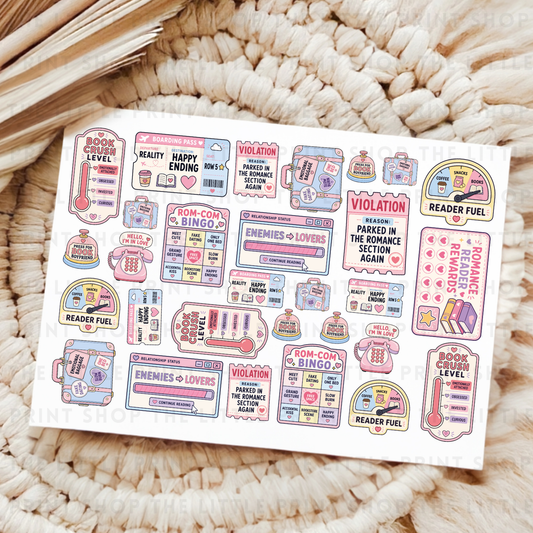 Book Crush - UV DTF A4 Decal Sheet
