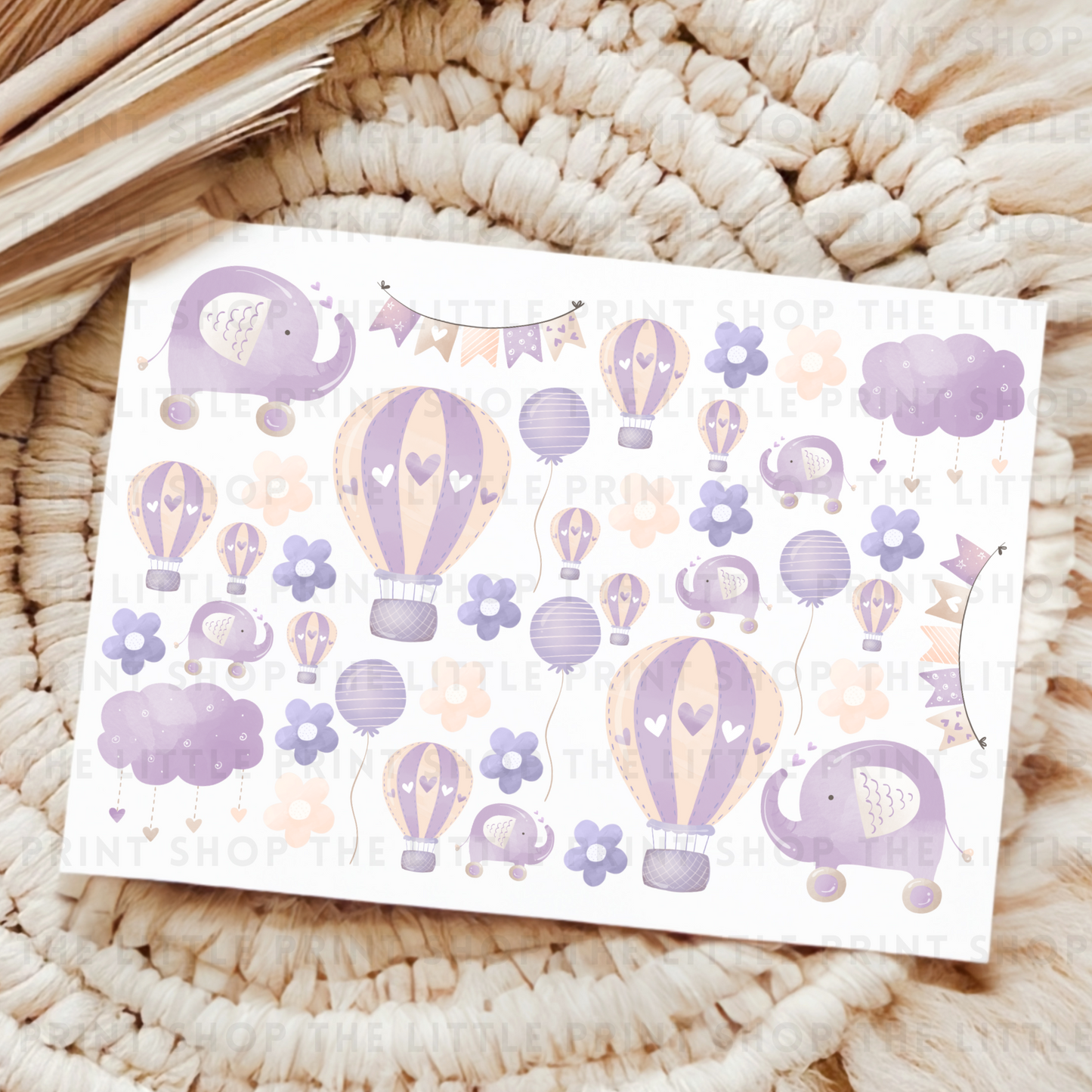 Purple Elephant - UV DTF A4 Decal Sheet