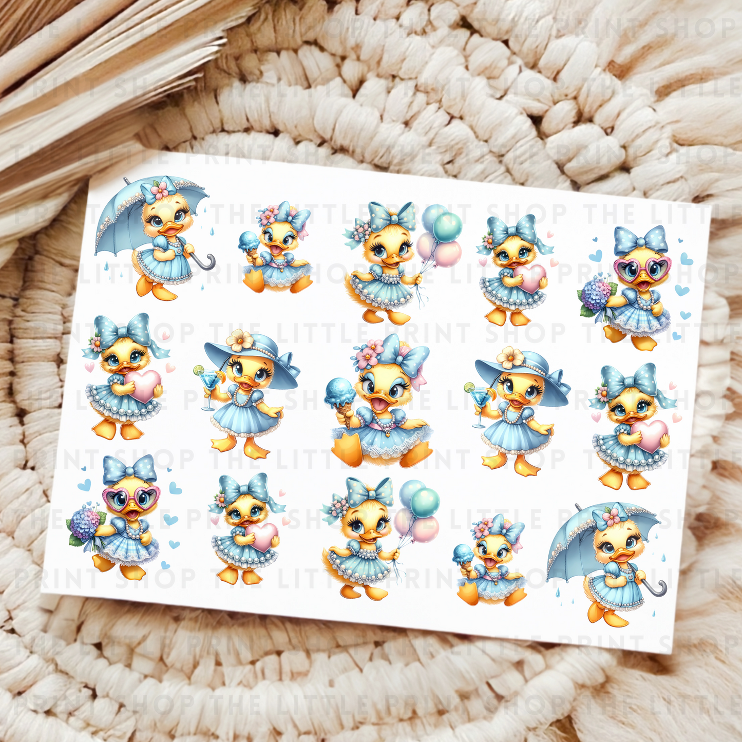 Blue Ducks - UV DTF A4 Decal Sheet