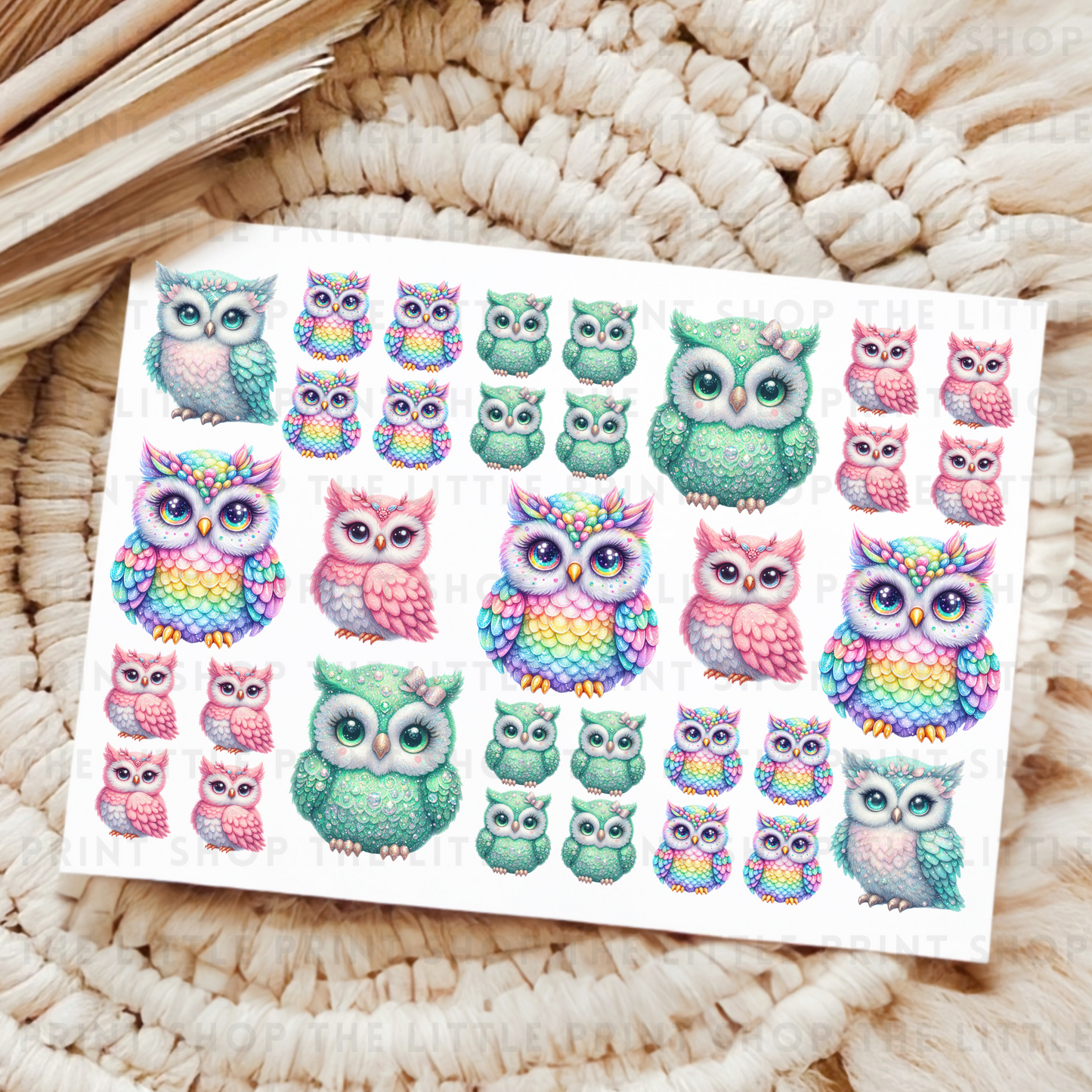 Owls - UV DTF A4 Decal Sheet