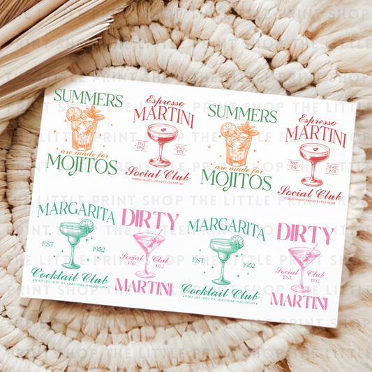 Mojitos - UV DTF A4 Decal Sheet