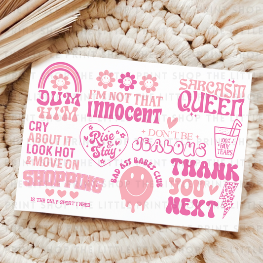 Pink Queen - UV DTF A4 Decal Sheet