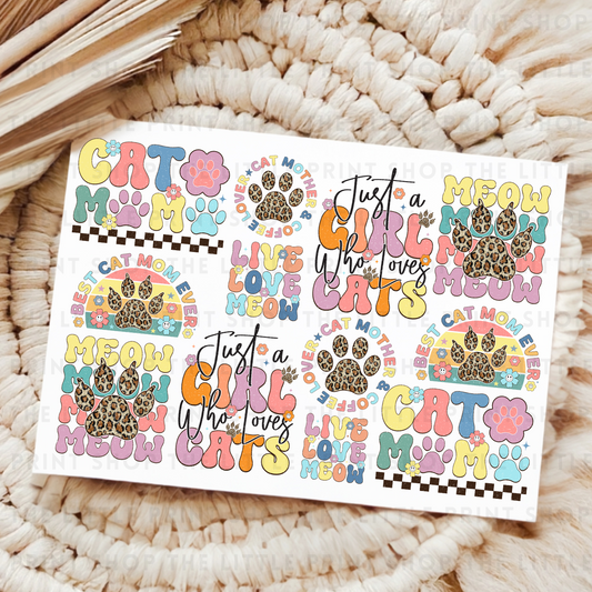 Cat Lover - UV DTF A4 Decal Sheet