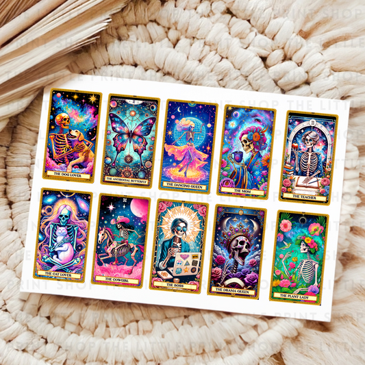 Quirky Tarot Cards - UV DTF A4 Decal Sheet