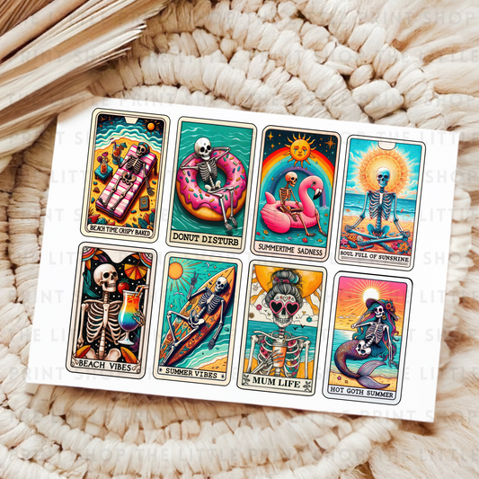 Summer Tarot Cards - UV DTF A4 Decal Sheet