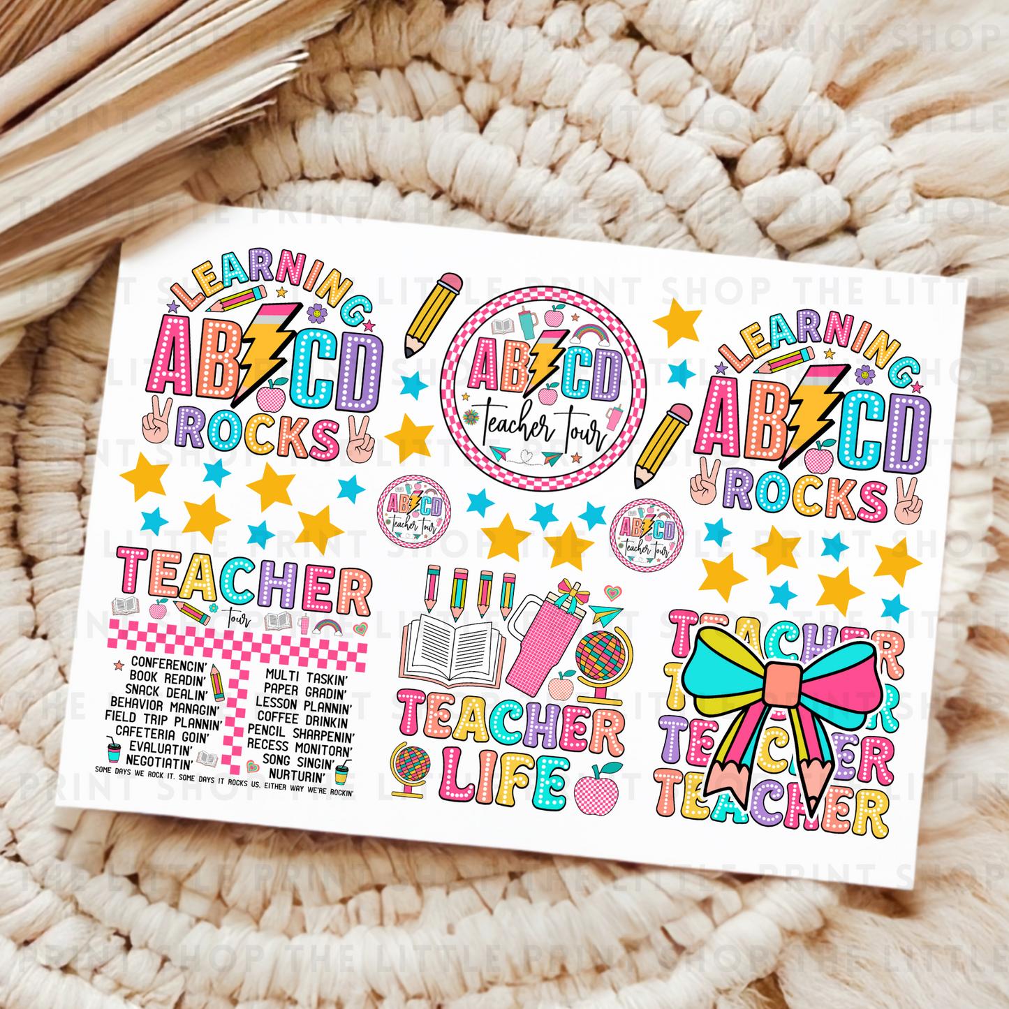 ABCD - UV DTF A4 Decal Sheet