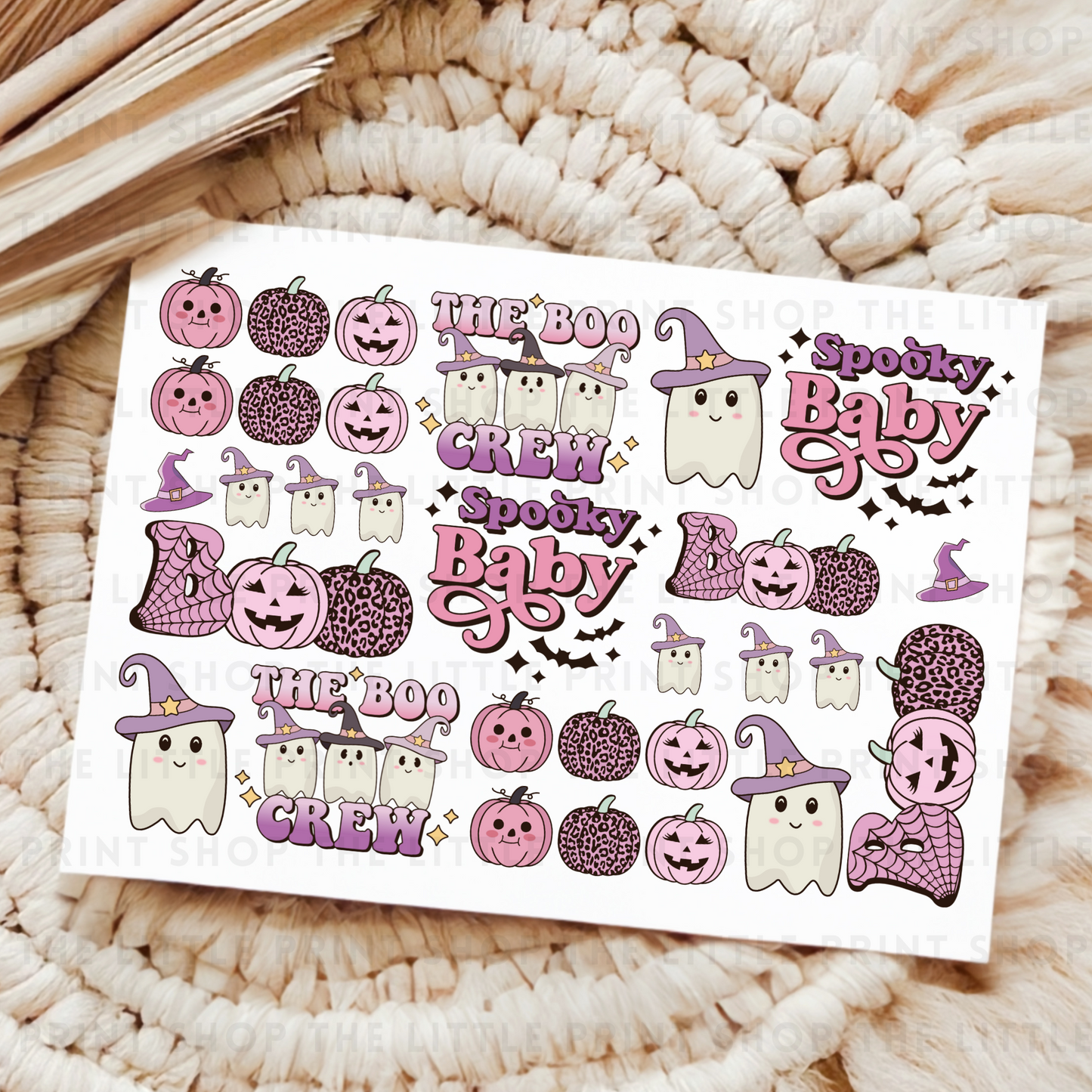 Pink Halloween - UV DTF A4 Decal Sheet