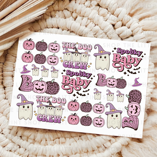 Pink Halloween - UV DTF A4 Decal Sheet
