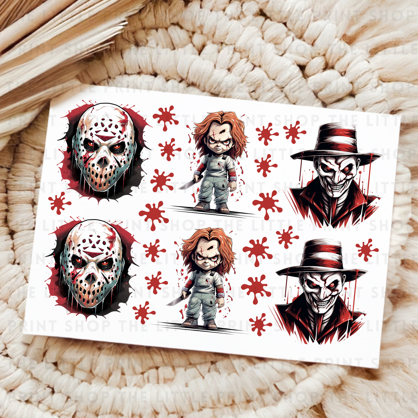 Halloween Mask - UV DTF A4 Decal Sheet