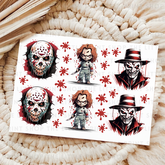 Halloween Mask - UV DTF A4 Decal Sheet