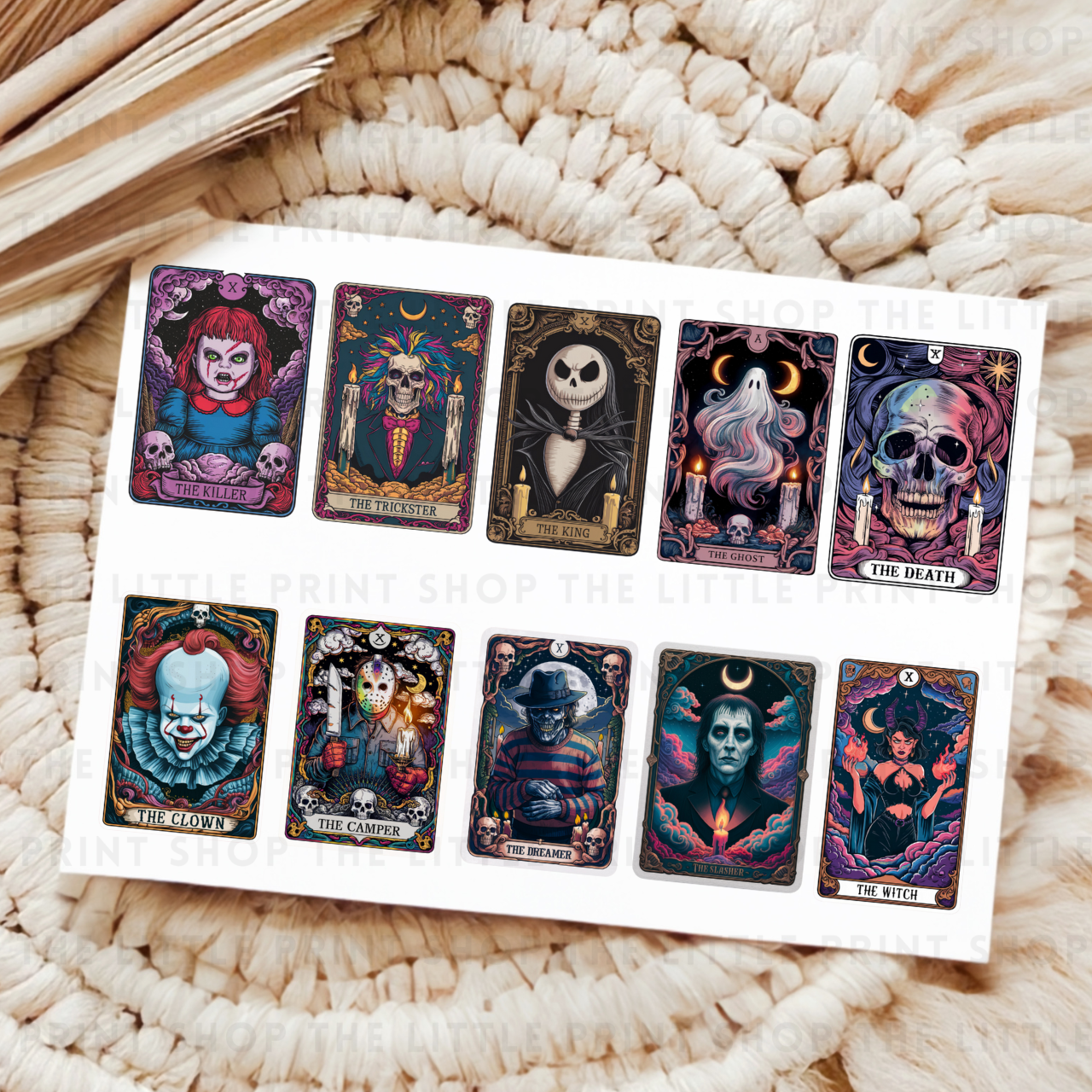 Tarot Cards Halloween Style - UV DTF A4 Decal Sheet