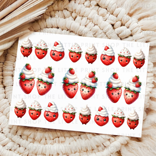 Strawberries - UV DTF A4 Decal Sheet