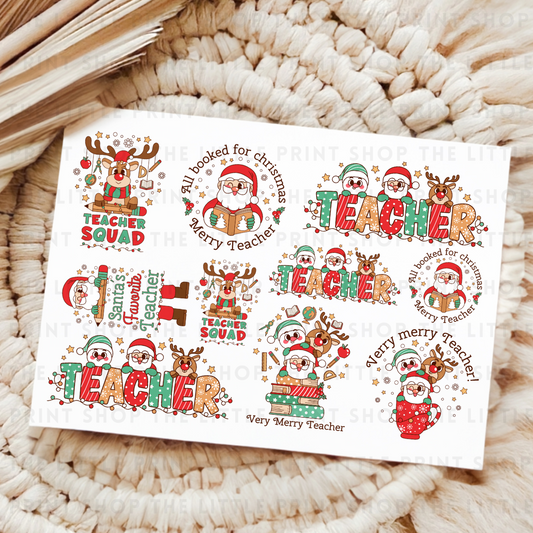 Christmas Teacher - UV DTF A4 Decal Sheet