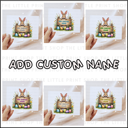 Easter Sign - Custom Name - DTF Transfer Decal