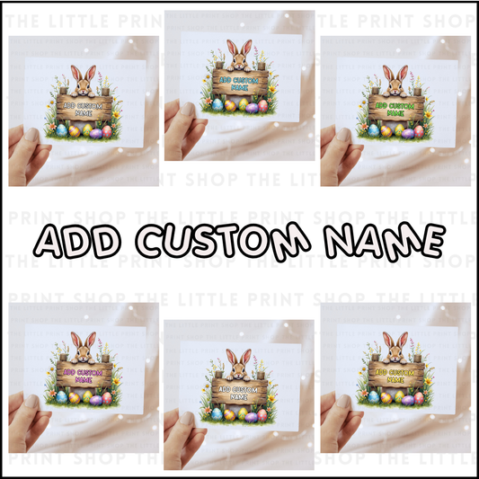 Easter Sign - Custom Name - DTF Transfer Decal