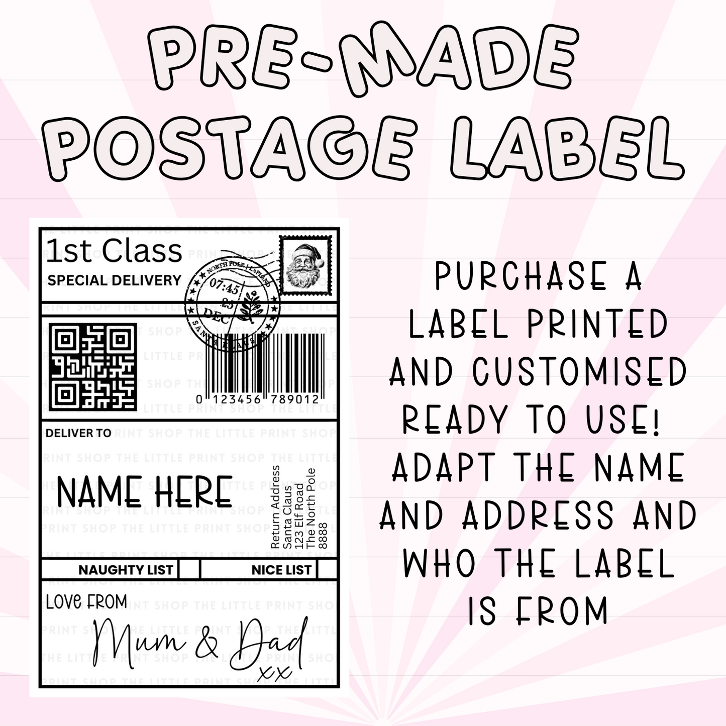 Custom Postage Label