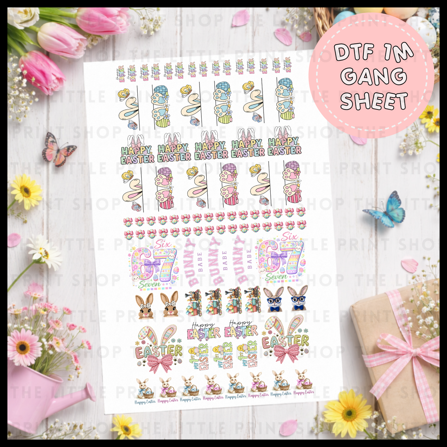 DTF - Easter Themed 1M Gang Sheet