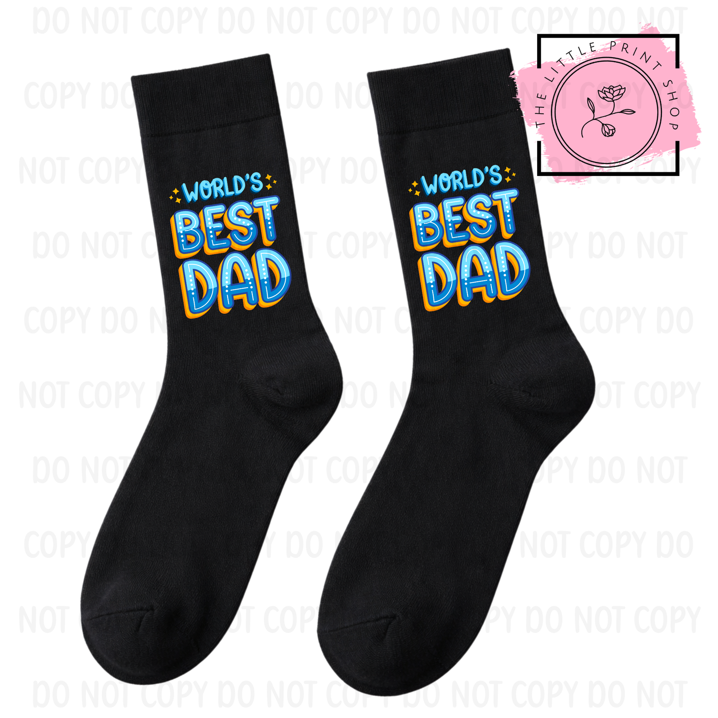 World's Best Dad - DTF Sock Transfer Sheet