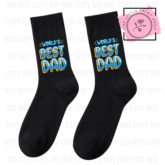 World's Best Dad - DTF Sock Transfer Sheet