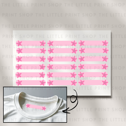 Clothing Label - Star Fish - DTF Transfer Sheet of 18