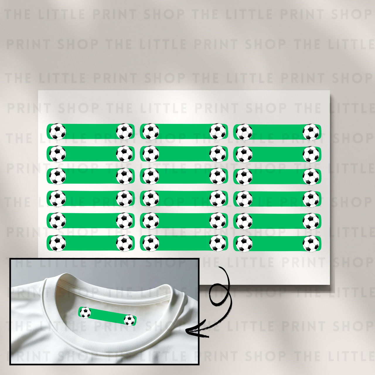 Clothing Label - Football - DTF Transfer Sheet of 18