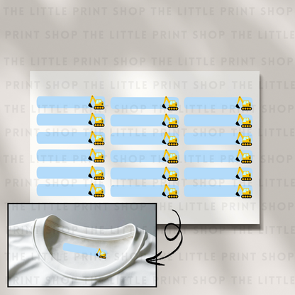 Clothing Label - Digger - DTF Transfer Sheet of 18