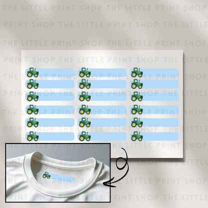 Clothing Label - Tractor - DTF Transfer Sheet of 18