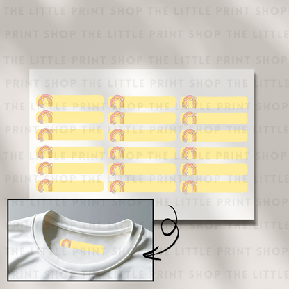 Clothing Label - Rainbow - DTF Transfer Sheet of 18