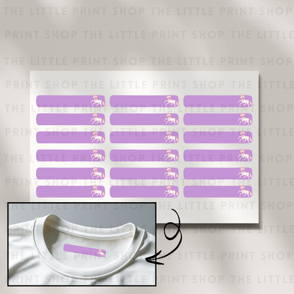 Clothing Label - Unicorn - DTF Transfer Sheet of 18