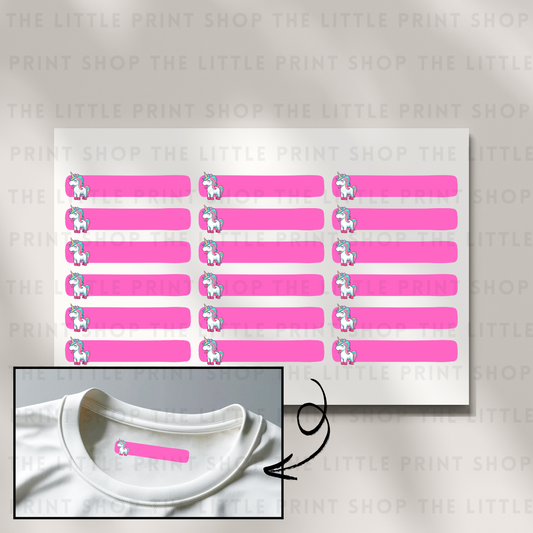 Clothing Label - Unicorn - DTF Transfer Sheet of 18