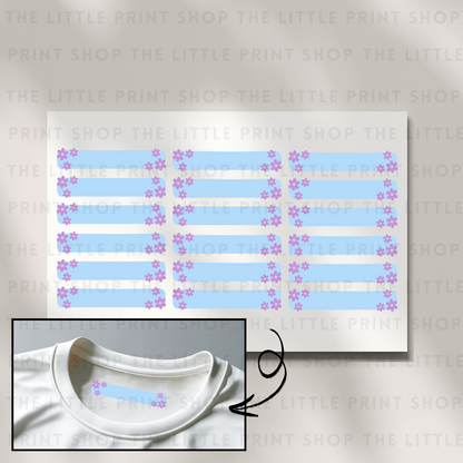 Clothing Label - Floral - DTF Transfer Sheet of 18